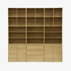 Shelf, bookshelf, wood decor storage module 4 compartments