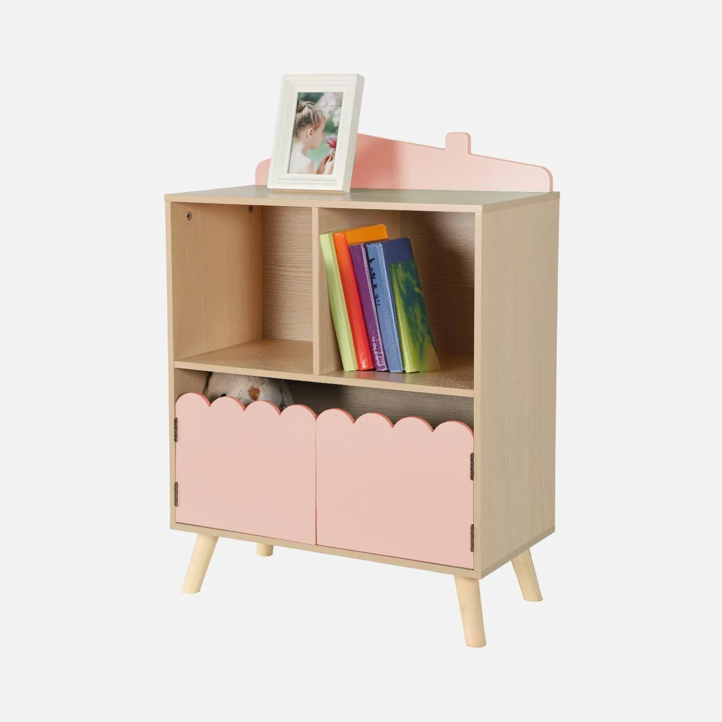 2-shelf 2-door children's bookcase