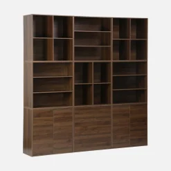 Shelf kit, modular bookcase wood decor 9 elements