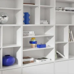 Shelf kit, modular bookcase wood decor 9 elements
