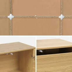 Shelf kit, modular bookcase wood decor 9 elements