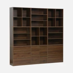 Shelf kit, modular bookshelf wood decor 9 elements