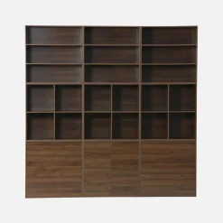 Shelf kit, modular bookshelf wood decor 9 elements