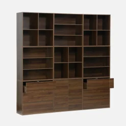 Shelf kit, modular bookshelf wood decor 9 elements