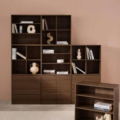 Shelf kit, modular bookshelf wood decor 9 elements