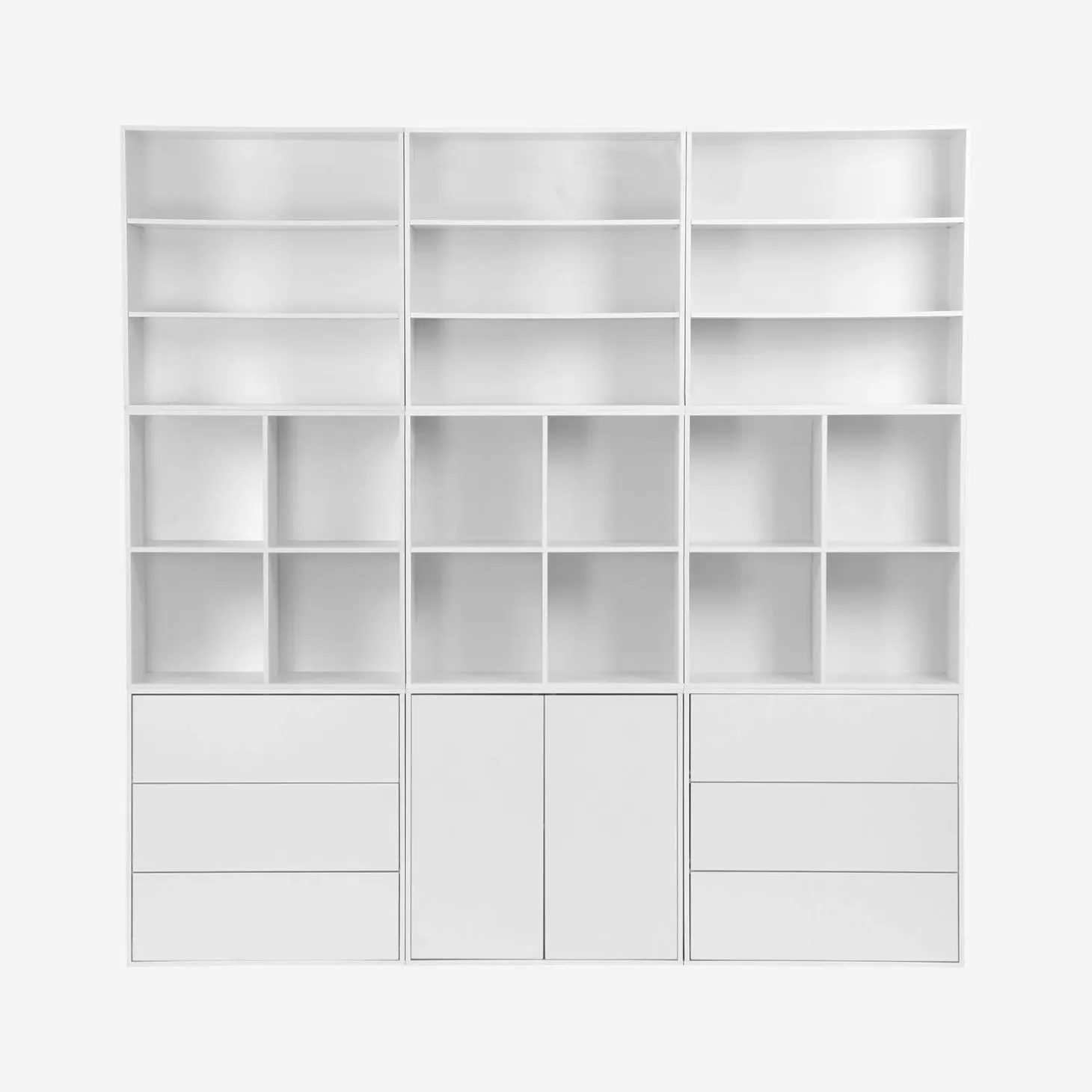 Shelf kit, modular bookshelf wood decor 9 elements