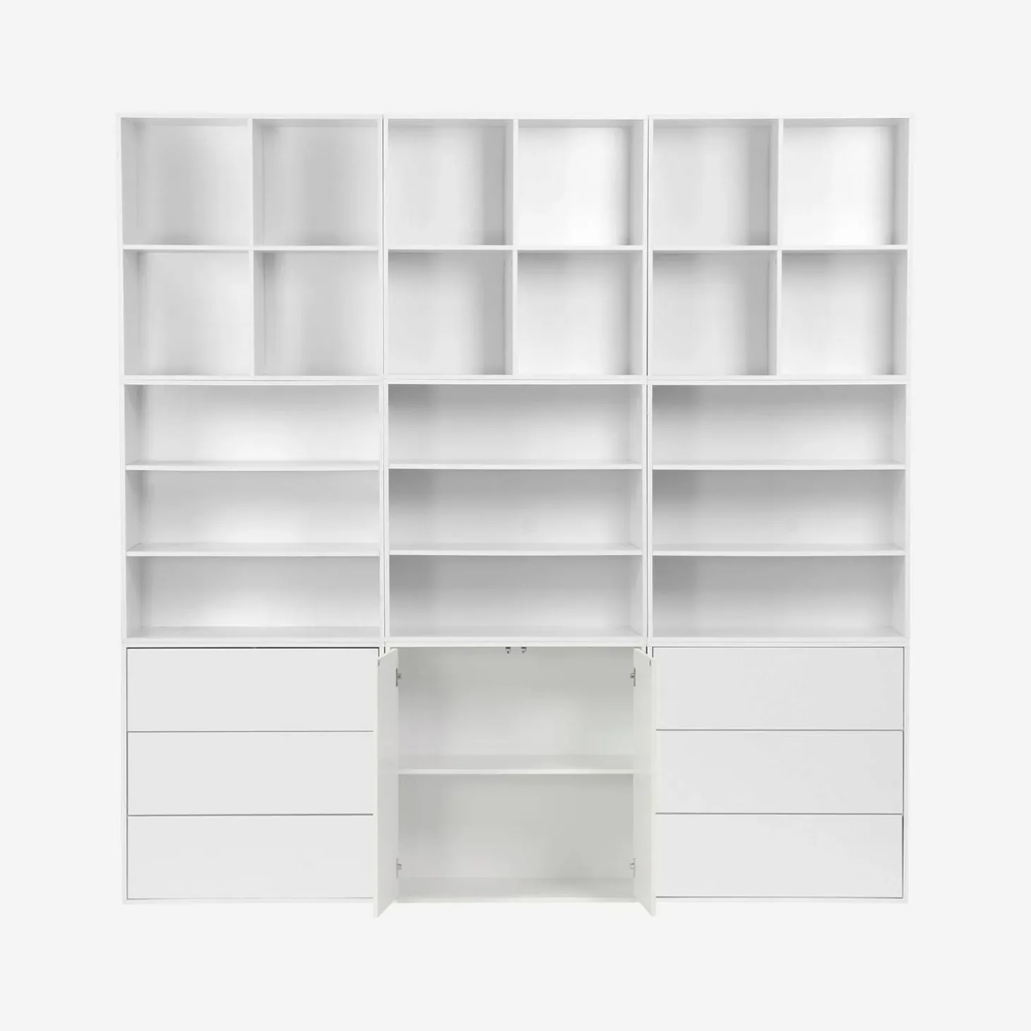Shelf kit, modular bookshelf wood decor 9 elements