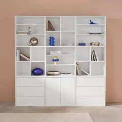 Shelf kit, modular bookshelf wood decor 9 elements