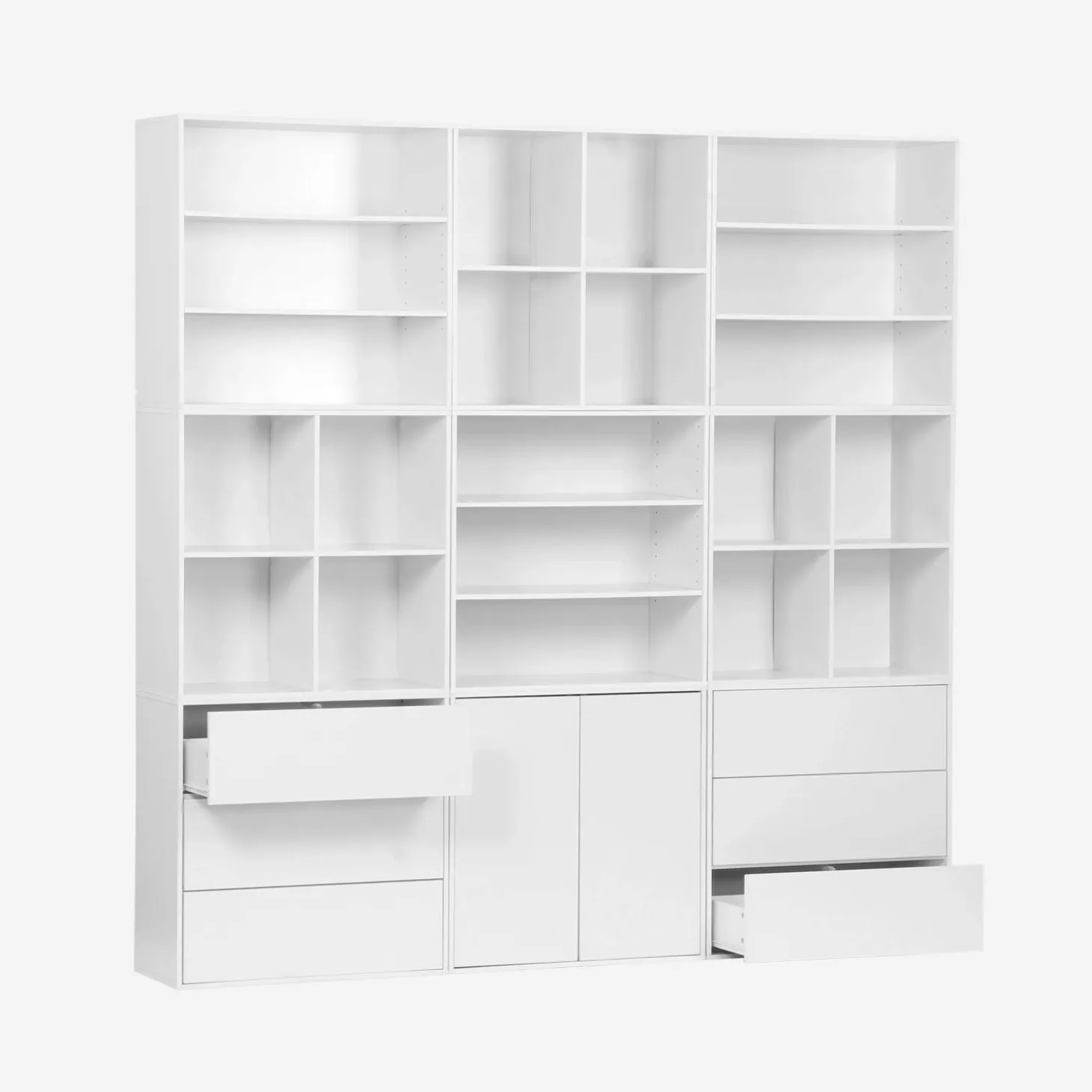 Shelf kit, modular bookshelf wood decor 9 elements