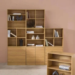 Shelf kit, modular bookshelf wood decor 9 elements