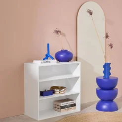 Shelf, library, wood decor storage module 2 shelves