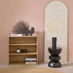 Shelf, library, wood decor storage module 2 shelves