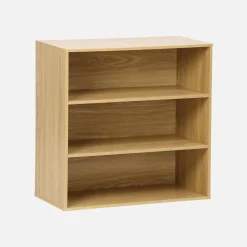 Shelf, library, wood decor storage module 2 shelves