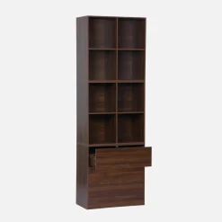 Shelf, modular bookcase wood decor 3 elements - 3 drawers 8 niches