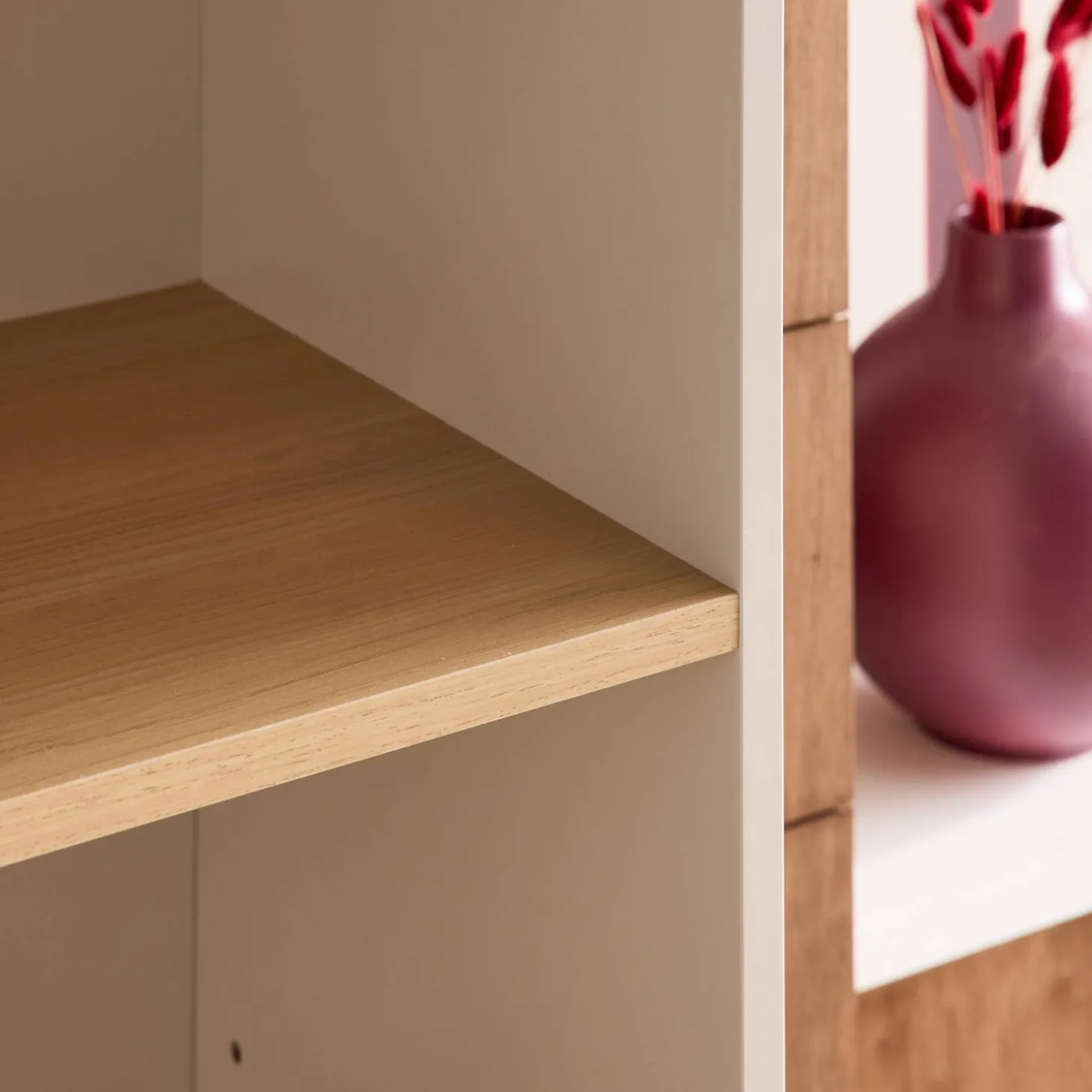 Shelving unit bookcase metal and wood decor 6 levels