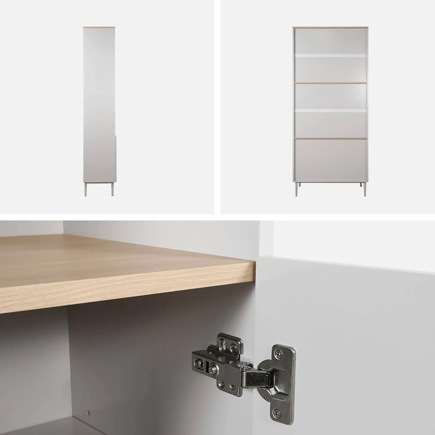 Shelving unit bookcase metal and wood decor 6 levels