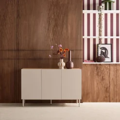 Sideboard metal and wood decor 3 doors 120 cm