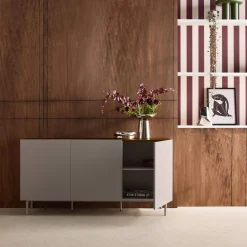 Sideboard metal and wood decor 3 doors 150 cm