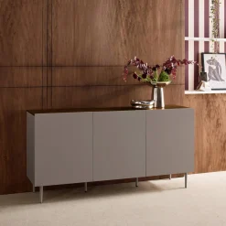 Sideboard metal and wood decor 3 doors 150 cm