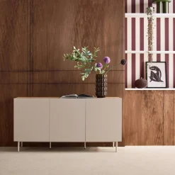 Sideboard metal and wood decor 3 doors 150 cm