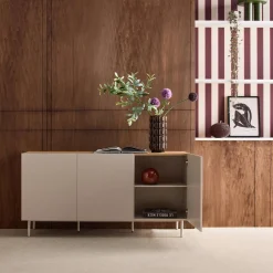 Sideboard metal and wood decor 3 doors 150 cm