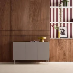 Sideboard metal and wood decor 3 doors 120 cm