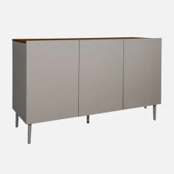 Sideboard metal and wood decor 3 doors 120 cm