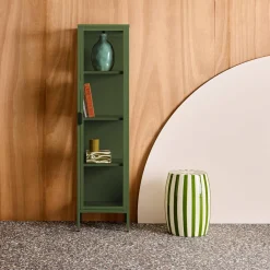 Sideboard, steel and tempered glass display cabinet with 1 door