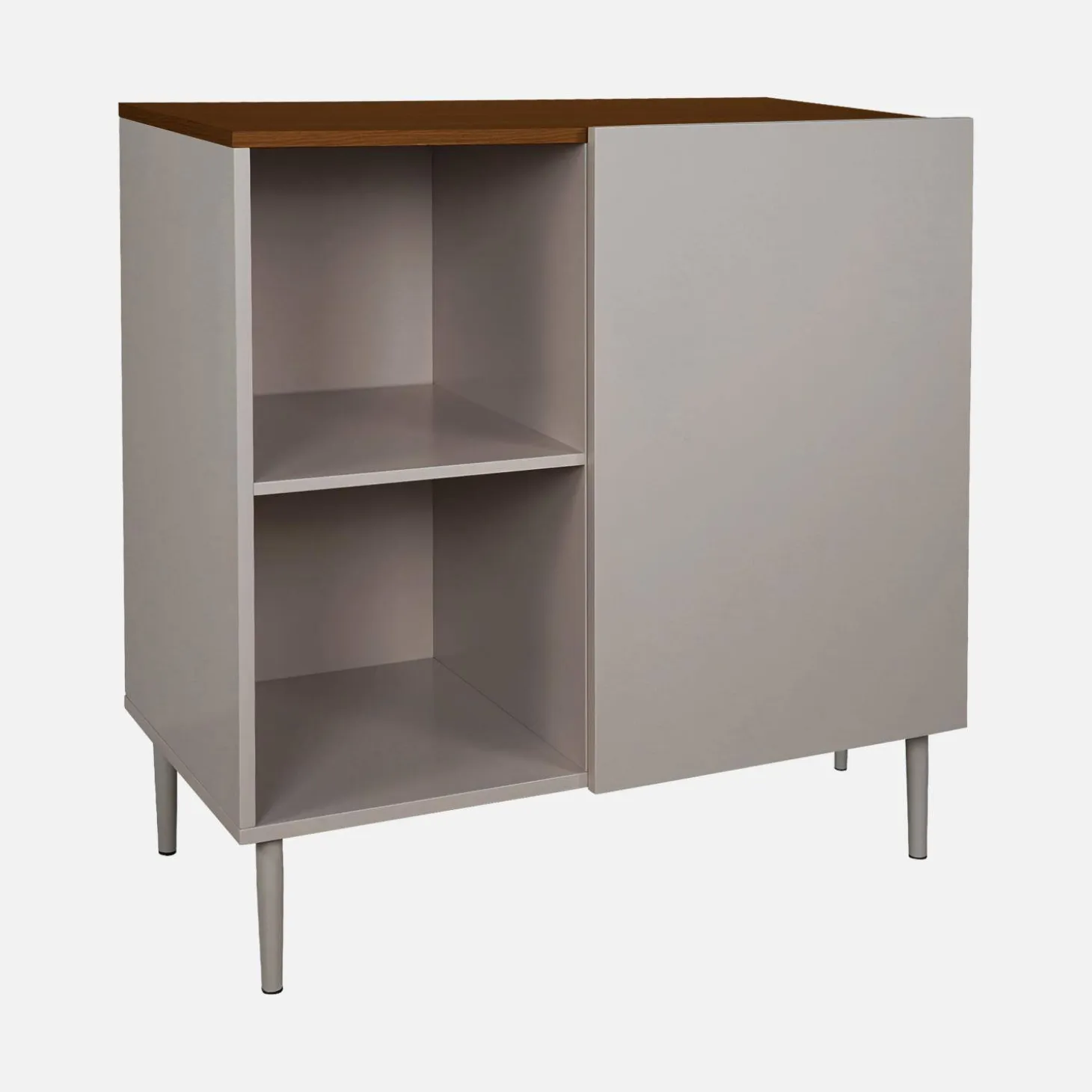 Sideboard storage unit metal with wood decor 1 door 80 cm