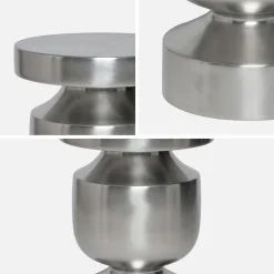 Side table, end table, bedside table stainless steel Ø30.5 x H43.5cm