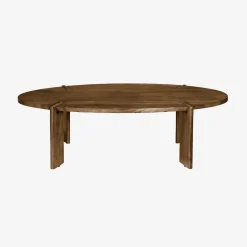 Solid mango wood oval coffee table