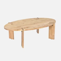 Solid mango wood oval coffee table