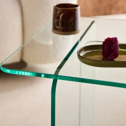 Square coffee table tempered glass
