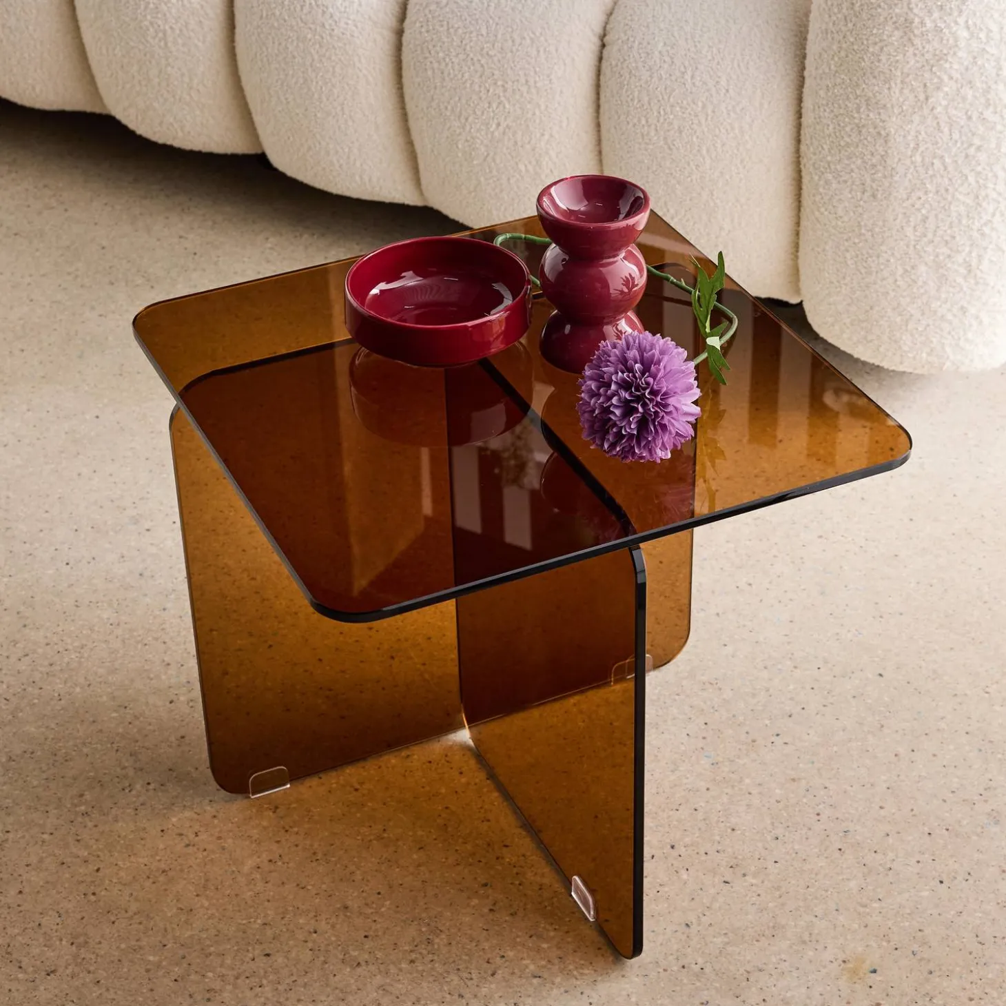 Square coffee table tempered glass
