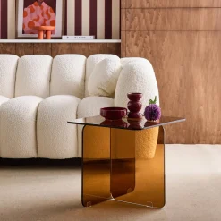 Square coffee table tempered glass