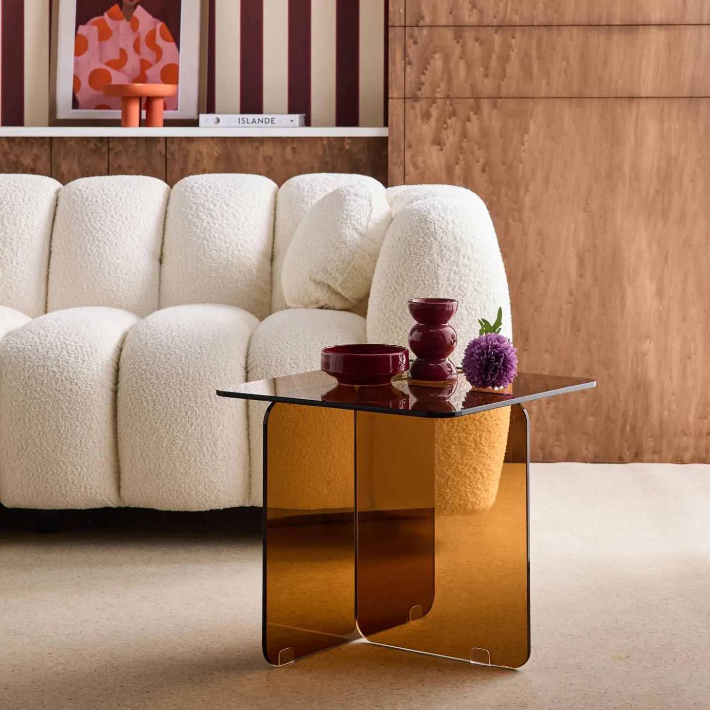 Square coffee table tempered glass