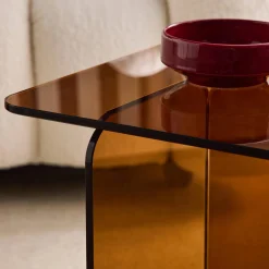 Square coffee table tempered glass