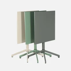 Square folding bistro garden table, steel seats 2
