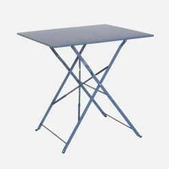 Square folding metal bistro garden table, 2-seater