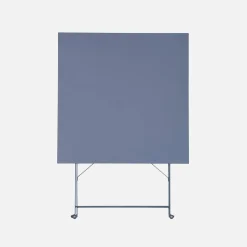 Square folding metal bistro garden table, 2-seater