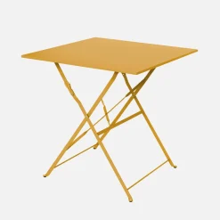 Square folding metal bistro garden table, 2-seater