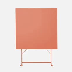 Square folding metal bistro garden table, 2-seater