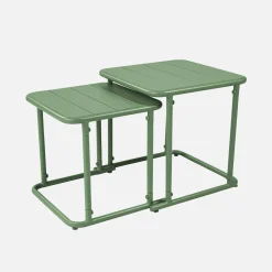 Square outdoor nesting table in steel