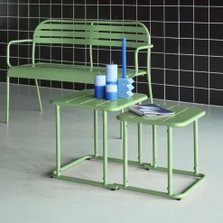 Square outdoor nesting table in steel