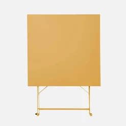 Square 2-seater folding metal bistro garden table with 2 chairs