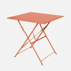 Square 2-seater folding metal bistro garden table with 2 chairs