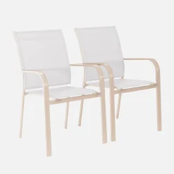 Stackable garden chair aluminum (set of 2)
