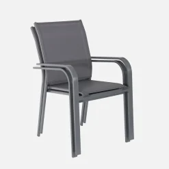 Stackable garden chair aluminum (set of 2)