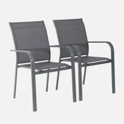 Stackable garden chair aluminum (set of 2)