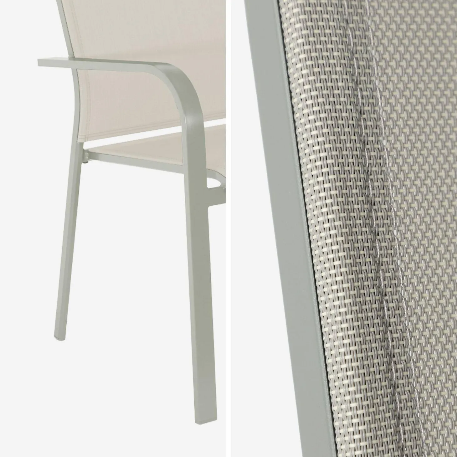 Stackable garden chair aluminum (set of 2)